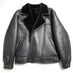 【英国製レザー】WIND ARMOR ムートンライダースジャケット 黒 M レザージャケット 羊革 本革