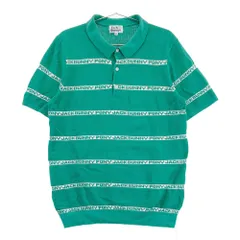 サイズ：6 JACK BUNNY ジャックバニー  半袖ニットポロシャツ ロゴボーダー柄 グリーン系 [240101579415] ゴルフウェア メンズ ストスト