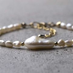 美品】agate アガット 淡水パールブレスレットバングル - メルカリ