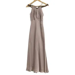 aimer(エメ) ドレス サイズ9 M レディース - ライトピンク×ブラウン ノースリーブ/マキシ丈/プリーツ