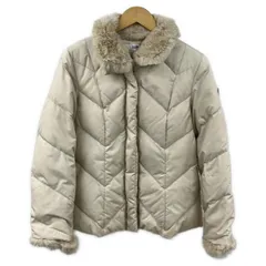 23区(ニジュウサンク) ダウンコート サイズ46 XL レディース美品  - アイボリー×ベージュ 長袖/ラビット(ラパン)/ファー着脱可/冬