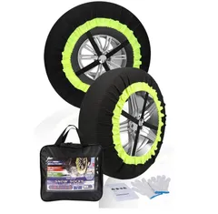 スノーソックス 布製 タイヤチェーン Mサイズ 非金属 脱落防止の調整ベルト搭載 スノーチェーン 軽自動車 雪 チェーン タイヤ滑り止めチェーン 簡単装着 説明書付き 緊急応急 雪対策 冬 雪道 凍結 チェーン規制対応 駆動輪2本分