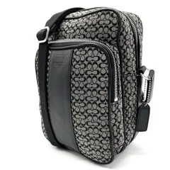 ✨良品✨ COACH コーチ ショルダーバッグ トートバッグ ワンショルダーバッグ シグネチャー キャンバス レザー 革 ブラック 黒 BLACK キーホルダー ユニセックス 男女兼用 メンズ レディース ポシェット ポーチ