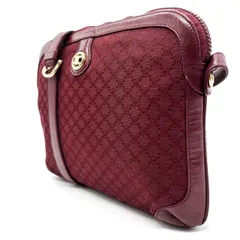 ✨良品✨CELINE セリーヌ トリオンフ キャンバス ゴールド金具 ショルダーバッグ ポシェット ポーチ Cマカダム ワインレッド ヴィンテージ