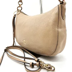 【良品】 COACH コーチ ショルダーバッグ トートバッグ ワンショルダーバッグ 2way ハーフムーン ホーボー レザー 革 ベージュ 肌色 ユニセックス 男女兼用 メンズ レディース