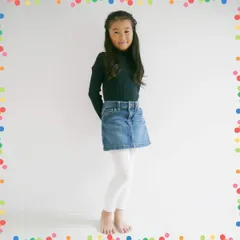 【在庫処分】白 無地) / スパッツ / タイツ 10分丈 レギンス (綿100 (120cm / キッズ 厚手 子供 防寒) リブスパッツ 子供用スパッツ (フィロワ) 女の子 Filloie 子ども