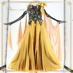 社交ダンス 衣装 タカダンス TAKDANACE スタンダードドレス ドレス スタンダード ワンピース ゴールド 金 黒 ブラック フロート レース 光沢 デモ 競技 ダンス パーティ 発表会 ブラック系 ゴールド系 高級感 大きなリボン ペチコート