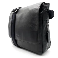 【良品】 COACH 斜め掛け メッセンジャーバッグ ショルダーバッグ オールレザー 革 ブラック 黒 メンズ レディース ユニセックス 男女兼用