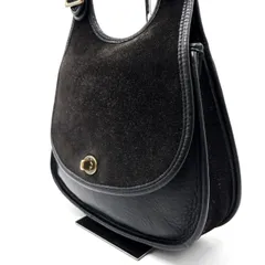 ✨良品✨ COACH Y2K oldcoach ergo hobo turn lock flap black leather suede combination shoulder bag コーチ ショルダーバッグ ハンドバッグ