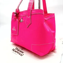 ✨良品✨ Vivienne Westwood Y2K ORB crocodile emboss shocking pink leather mini tote bag  ヴィヴィアンウエストウッド トートバッグ　ハンドバッグ  ショルダーバッグ