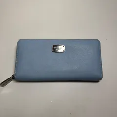 【B品値引き】MICHAEL KORS マイケルコース 長財布 ブルー ラウンドジップ　E130