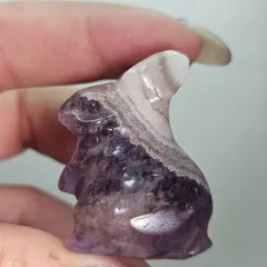 メキシカンクレイジーレースアゲート×アメジスト✨うさぎ🐰カービング✨