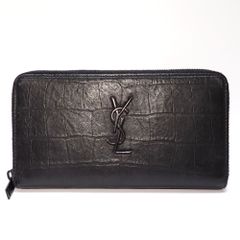 SAINT LAURENT 長財布 クロコ型押しブラックBLACK - メルカリ