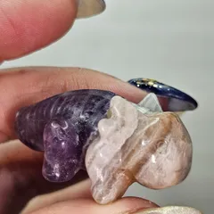 メキシカンクレイジーレースアゲート×アメジスト✨ウーパールーパー✨カービング✨