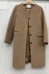 UNITED ARROWS ユナイテッドアローズ BEAUTY &YOUTH ノーカラーロングコート 1625-126-4241 レディース Sサイズ ベージュ