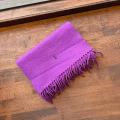 15491 - ポロラルフローレン パープル ウールマフラー (ラムズウール 100%)