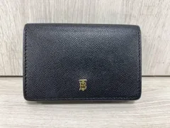 BURBERRY/三つ折り財布/レザーコンパクトウォレット/ブラック