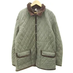 グローバルワーク GLOBAL WORK キルティングジャケット ミドル丈 中綿 コーデュロイ L カーキ /YM3