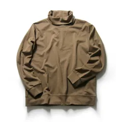 【新品】 BEAMS HEART ／ ビームスハート　ポンチ ジャージ タートルネック カットソー ストレッチ 長袖 Tシャツ ブラウン ベージュ ｜ 春 秋冬