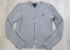 ポロラルフローレン キッズ ケーブル ニットカーディガン (M 8-10)