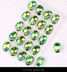 ラインストーン　楕円型　AAAAA品　フルーツグリーンRB