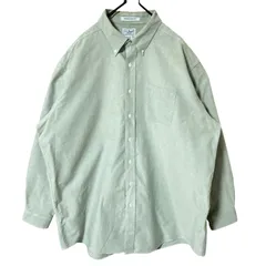 無地 シンプル 単色 ボタンダウン オーバーサイズ 2XL グリーン系 緑系 カジュアル エルエルビーン シャツ レディース ユニセックス メンズ 古着 長袖