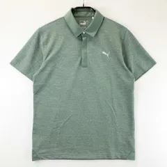 サイズ：M PUMA GOLF プーマゴルフ  半袖ポロシャツ ボーダー柄 カーキ系 [240101572457] ゴルフウェア メンズ ストスト