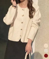 金ボタンニットカーディガン 秋冬