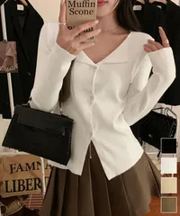 ニットトップス レディース Vネック長袖　レディース長袖 暖かい