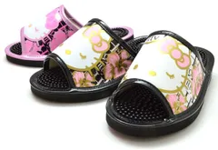 ハローキティ SA4194 HELLO KITTY 健康サンダル ヘップサンダル スリッパ レディースサンダル 軽量 幅広 キティちゃん イボイボ 普段履き 外履き 玄関履き 室内履き 婦人 サンリオ Sanrio 靴 ホワイト ブラック ピンク 白 黒のサムネイル