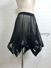 MERRY】新品 社交ダンス スカート 赤 レッスン パーティ シフォン