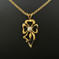 【良品】NINA RICCI / ニナリッチ フェイクパール フラワーモチーフ ネックレス 1206003