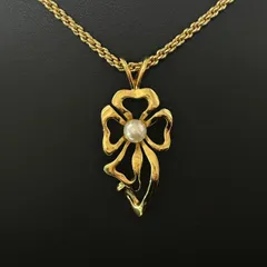 【良品】NINA RICCI / ニナリッチ フェイクパール フラワーモチーフ ネックレス　1206003