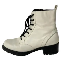 COLE HAAN(コールハーン) ショートブーツ 7 1/2 B レディース - アイボリー×黒 レザー