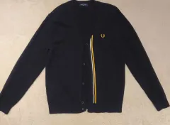 フレッドペリー Vネック コットン カーディガン L
