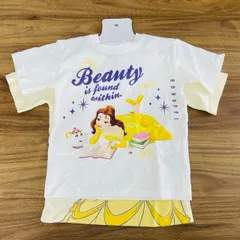 新品 DISNEY ディズニー 美女と野獣 ベル 子供 キッズ用 Tシャツ 2枚セット サイズ100 ホワイト /クリーム系 / 900687 在★3