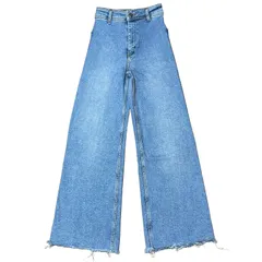 ZARA ハイウエスト バギーデニム フレア ワイド ライトブルー サイズ32 レディースXXS ザラ