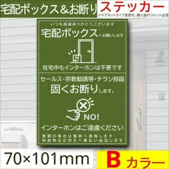 宅配ボックス＆お断りを一枚二役で解決するステッカーB　同価格でマグネット変更可