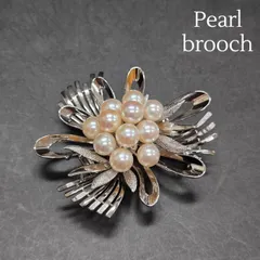 真珠 パール ブローチ シルバー刻印 パールサイズ 約6.5mm アクセサリー ジュエリー フォーマル