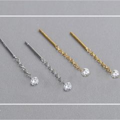一石 2mm CZダイヤ S925 シルバー アメリカン ピアス