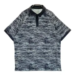 サイズ：XL UNDER ARMOUR アンダーアーマー 1361805 半袖ポロシャツ ボーダー柄 ブラック系 [240101576572] ゴルフウェア メンズ ストスト