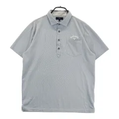 サイズ：LL CALLAWAY キャロウェイ  刺繍入り 半袖ポロシャツ ストライプ柄 グレー系 [240101578823] ゴルフウェア メンズ ストスト