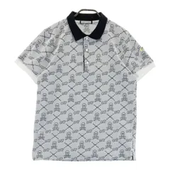 サイズ：48 MARK&LONA マークアンドロナ  パイル地 ストーンロゴ 半袖ポロシャツ スカル柄 グレー系 [240101578884] ゴルフウェア メンズ ストスト