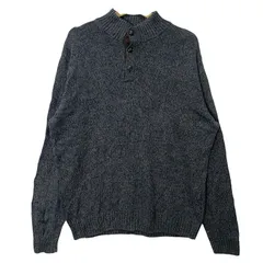 CHAPS チャップス ニット セーター ハーフボタン ワンポイント刺繡 CHINA製 Lサイズ グレー