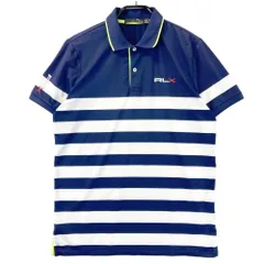 サイズ：M RLX ラルフローレン  半袖ポロシャツ ボーダー柄 ネイビー系 [240101565124] ゴルフウェア メンズ ストスト