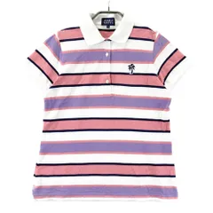 サイズ：1 PEARLY GATES パーリーゲイツ  半袖ポロシャツ ボーダー柄 ピンク系 [240101565135] ゴルフウェア レディース ストスト