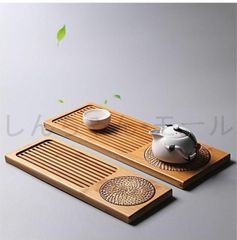 【新品?未使用】 プレースマット 竹トレイ 個 木製トレイ 木製サービングプレート ティートレイ 耐熱滑り止め ディナーテーブルマット ティ