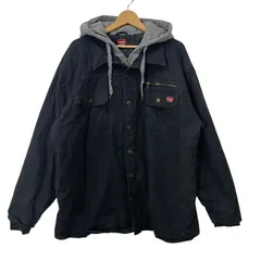 Wrangler ラングラー ワークジャケット フェイクレイヤード キルティングライナー フード ジャケット オーバーサイズ ビッグシルエット CHINA製 XLサイズ ブラックのサムネイル