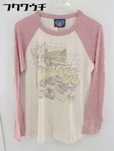 ◇ JUNK FOOD ジャンクフード ラグラン 長袖 Tシャツ カットソー サイズM ベージュ系 レッド系 レディース  【1107280004199】