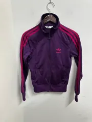 アディダス PURPLE パープル/ピンク ヴィンテージ 3本線 トラックジャージ XS